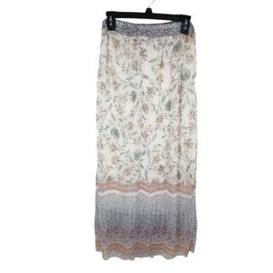 {M Made in Italy} Paisley Floral Print Maxi Skirt